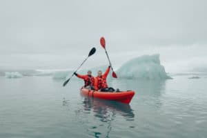 Glacier lagoon kayaking