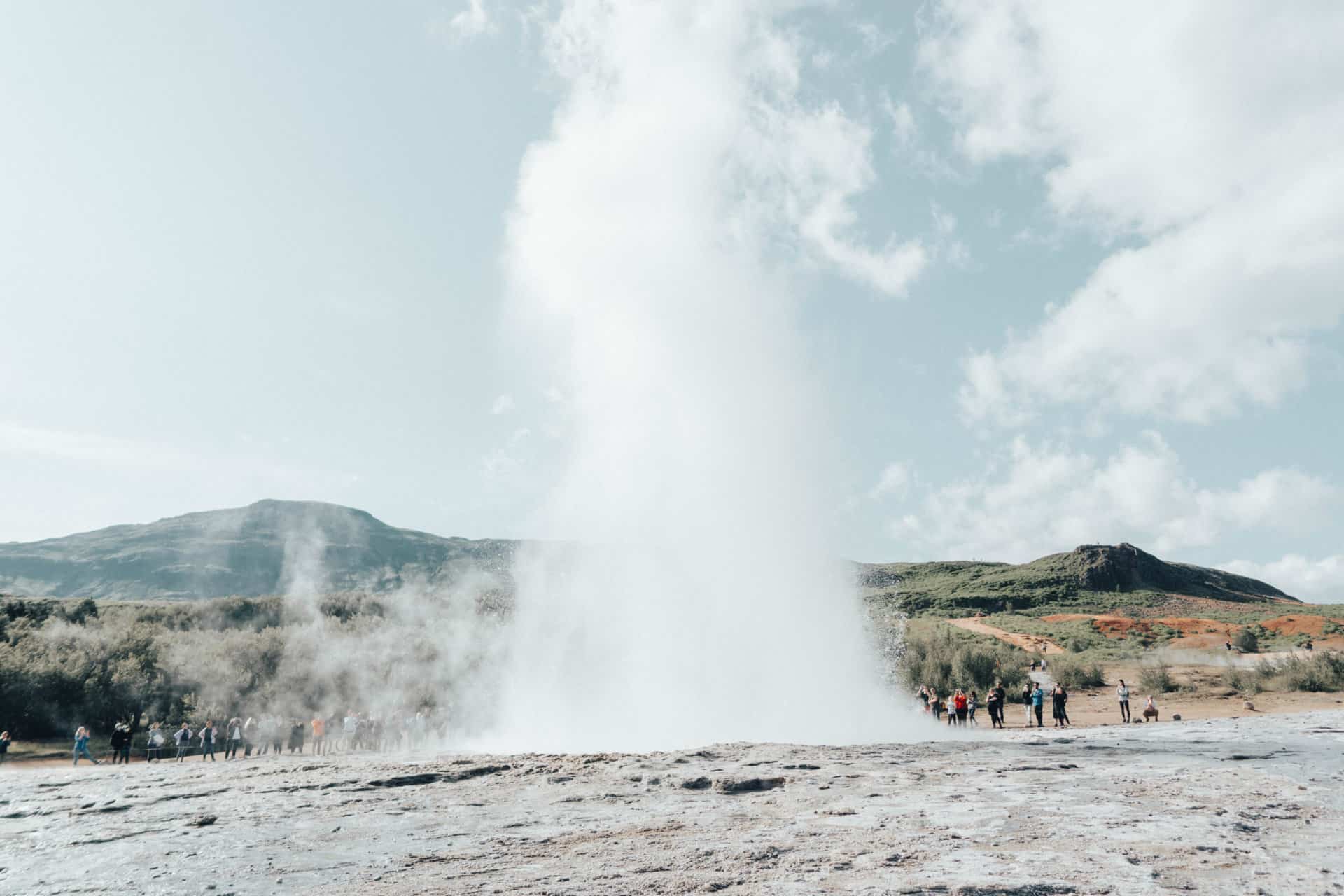 Strokkur and Geysir Hot Springs in Iceland