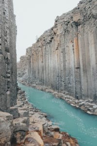 Basalt rock column canyon