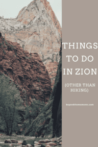 Zion things to do besides hiking pin