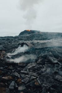 Erupting Fagradalsfjall Volcano