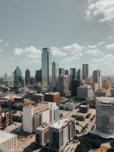 Texas Reunion Tower Dallas skyline