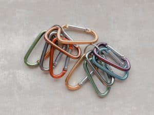 D-shaped carabiners for travel