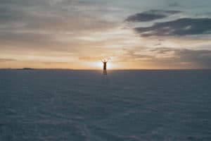 Sunrise at Bonneville Salt Flats